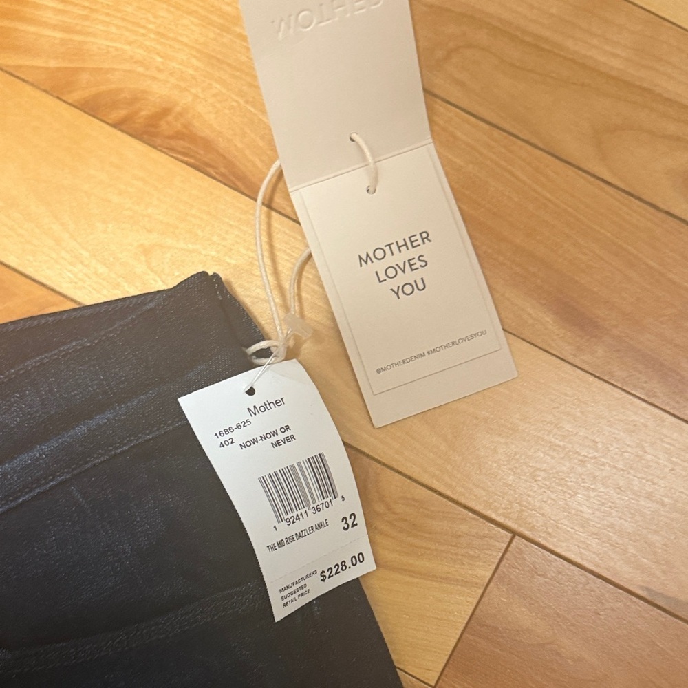 NWT MOTHER Women's Straight Leg Jeans - dark denim color now-now or never - Picture 6 of 14